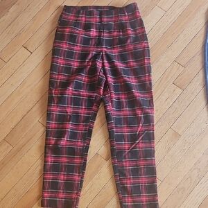 Time and Tru Red & Black Plaid Pants